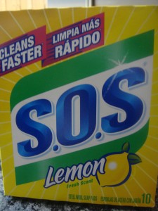 S.O.S soap pads, clean saucepans