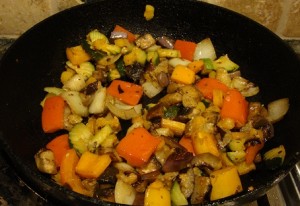 eggplant mushroom dish ratatouille spicy stir fry vegetable