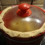 cauliflower, sealing with dough