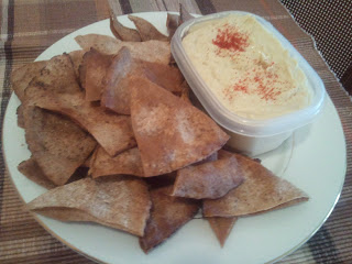 Baked Pita chips and Hummus