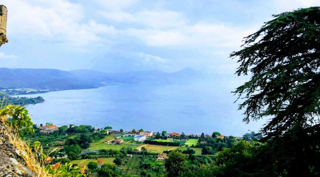 The incredible view of Lago Braccianno from the palace