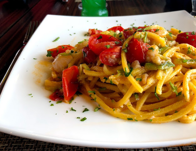 Pasta with fresh lake fish